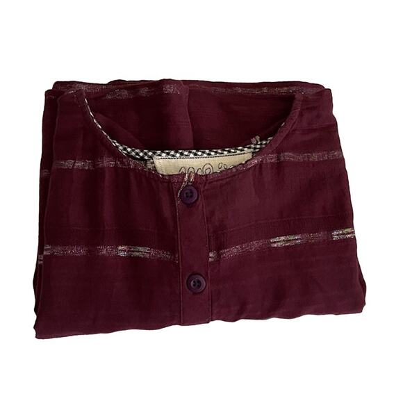 Ace & Jig Arbor Mini Dress Incense Deep Purple Metallic Rainbow Thread Stripe XS - Picture 11 of 11